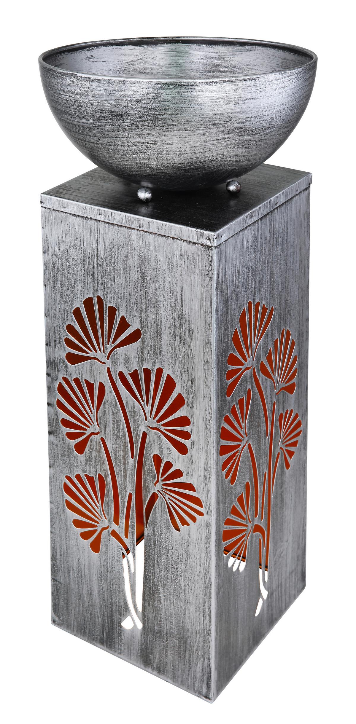 Solarleuchte 0,06 Watt Metall - Silberfarben, Design, Metall (25/59/25cm) - Globo