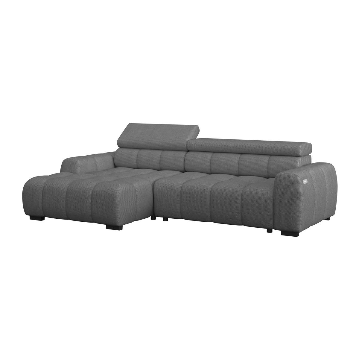 Ecksofa Fargo S Anthrazit, B: 168cm - Anthrazit/Schwarz, Trend, Textil (168/285cm)
