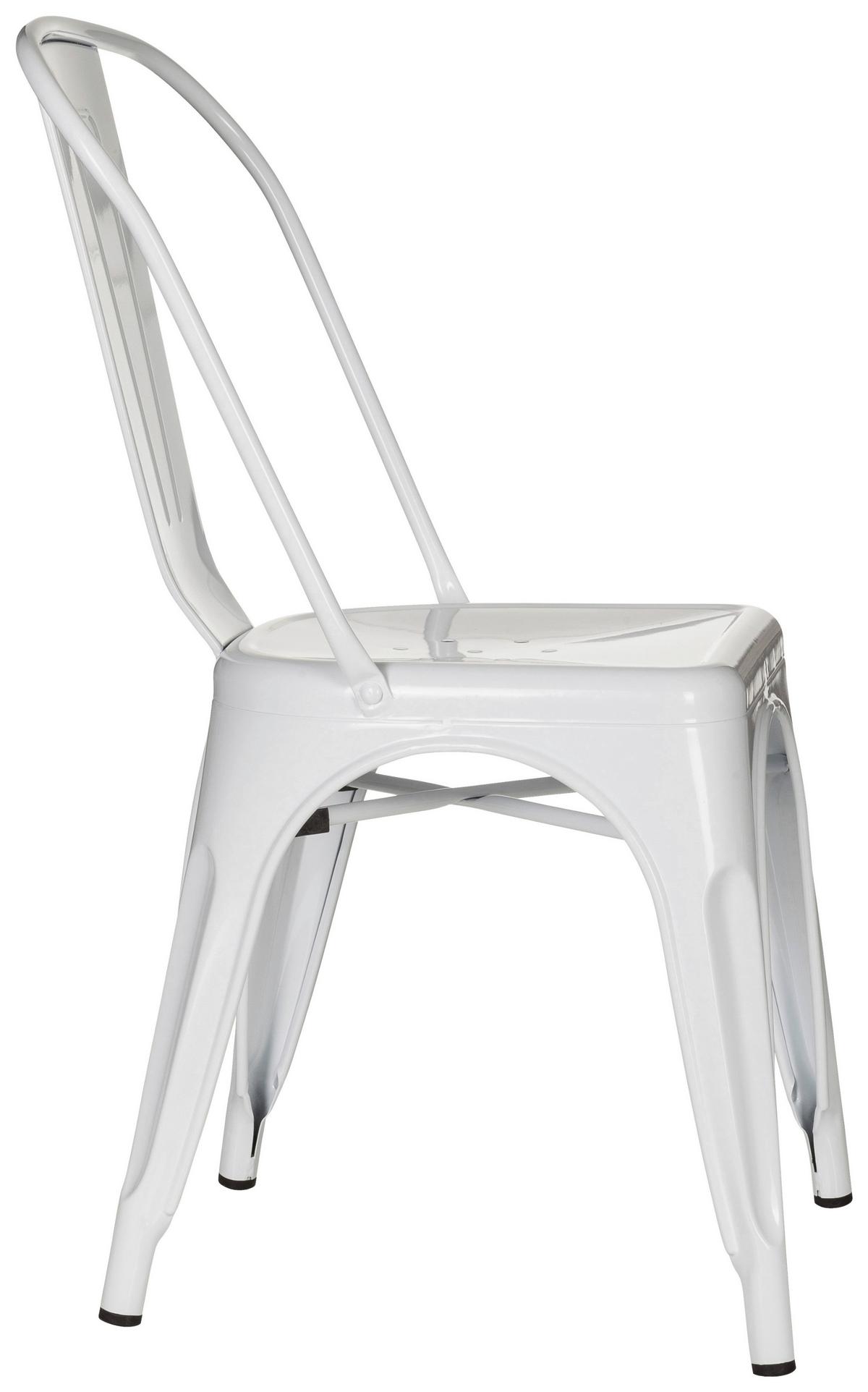 Stuhl Vantaggio Comfort Stapelbar Weiß Bis 150 Kg - Weiß, Basics, Metall (44/84/54cm) - MID.YOU