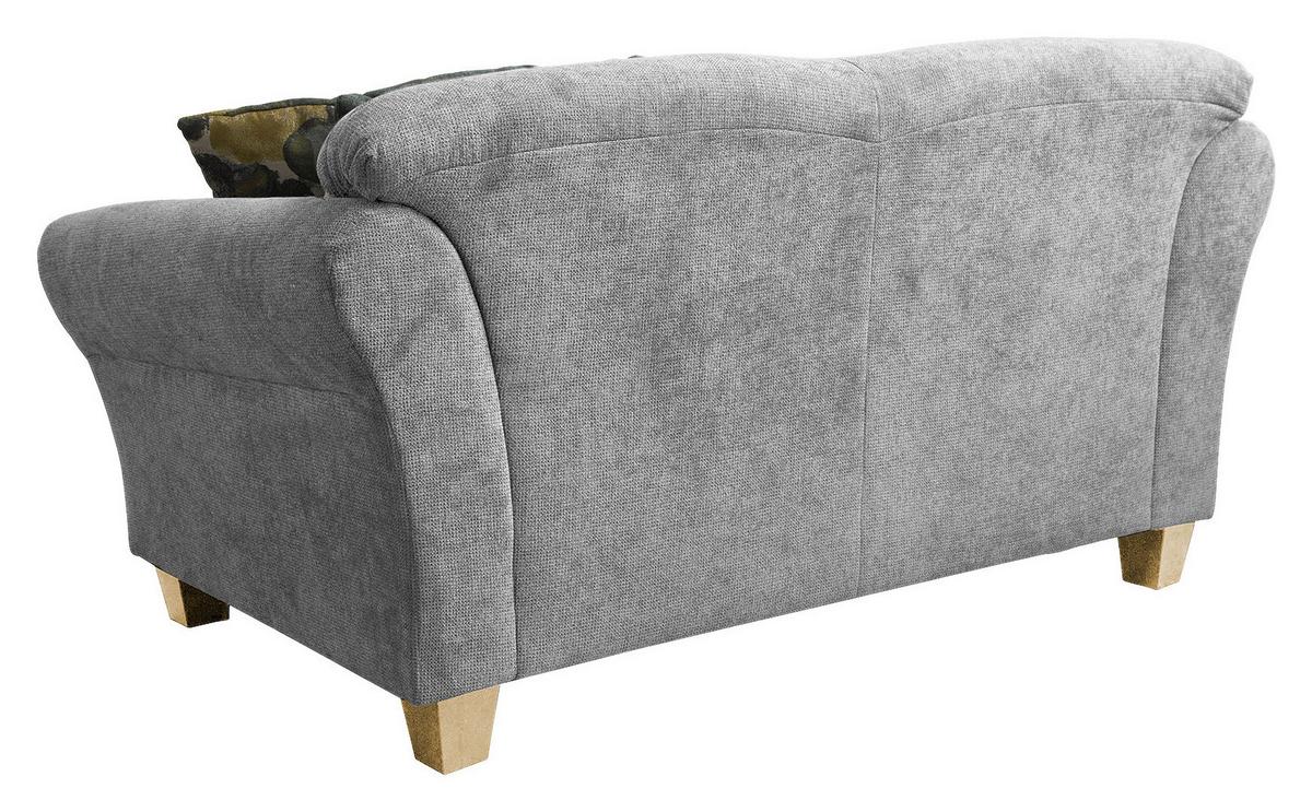 2-Sitzer-Sofa Gotland silber Rücken echt, 163x84x89 cm - Silberfarben/Naturfarben, KONVENTIONELL, Textil (163/84/89cm) - Sit & More