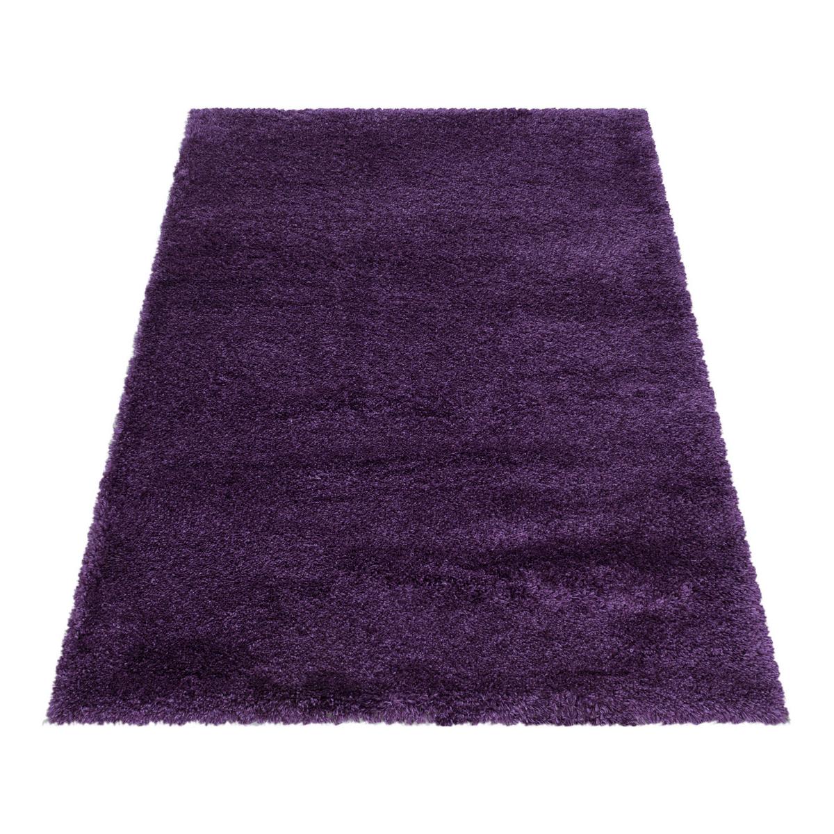 Hochflor Teppich Lila Fluffy 60x110 cm - Lila, Basics, Textil (60/110cm)