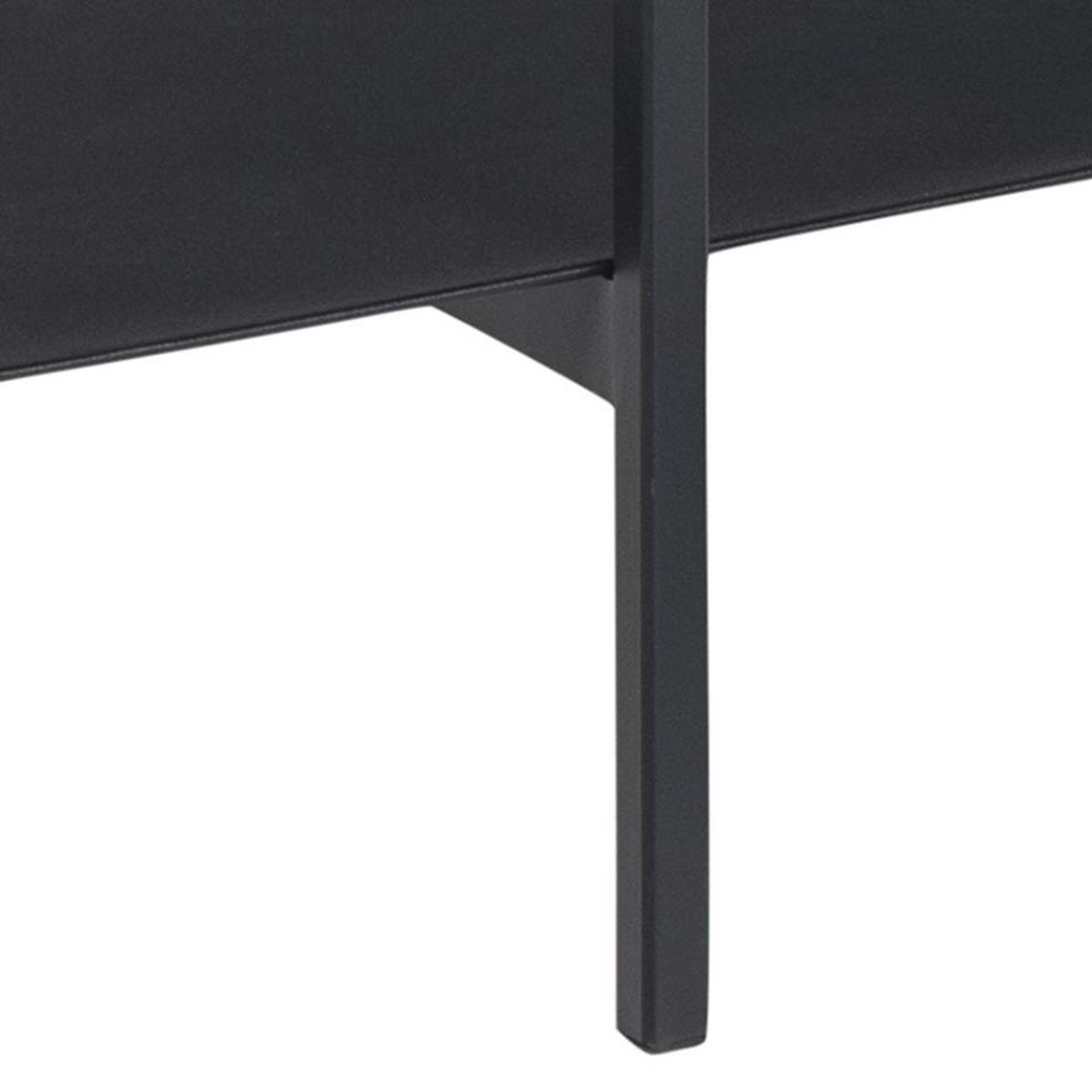 Konferenčný stolík ANGUS - čierna, Modern, kov/kompozitné drevo (115/60/40cm)