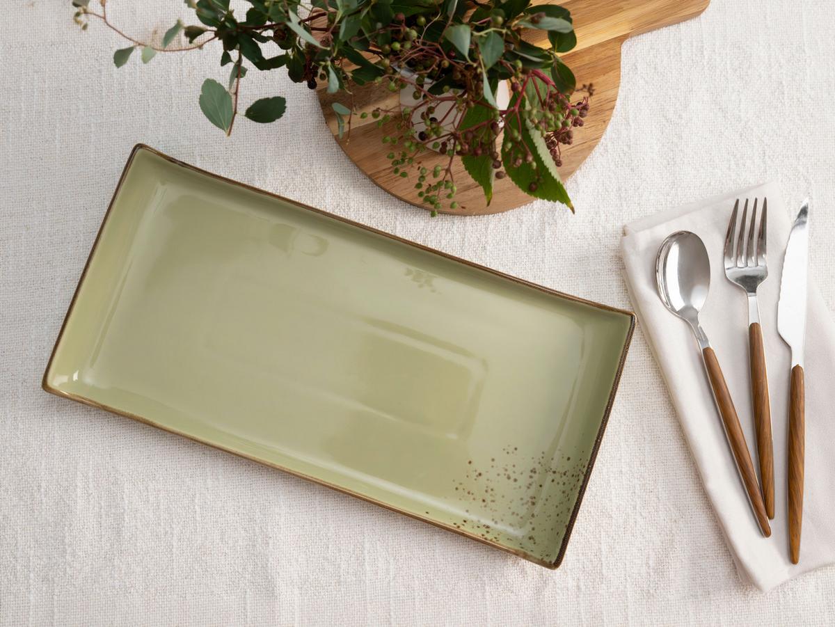 SERVIERPLATTEN-SET 33014 NATURE COLLECTION - Grün, Trend, Keramik (16,5/33cm) - Creatable