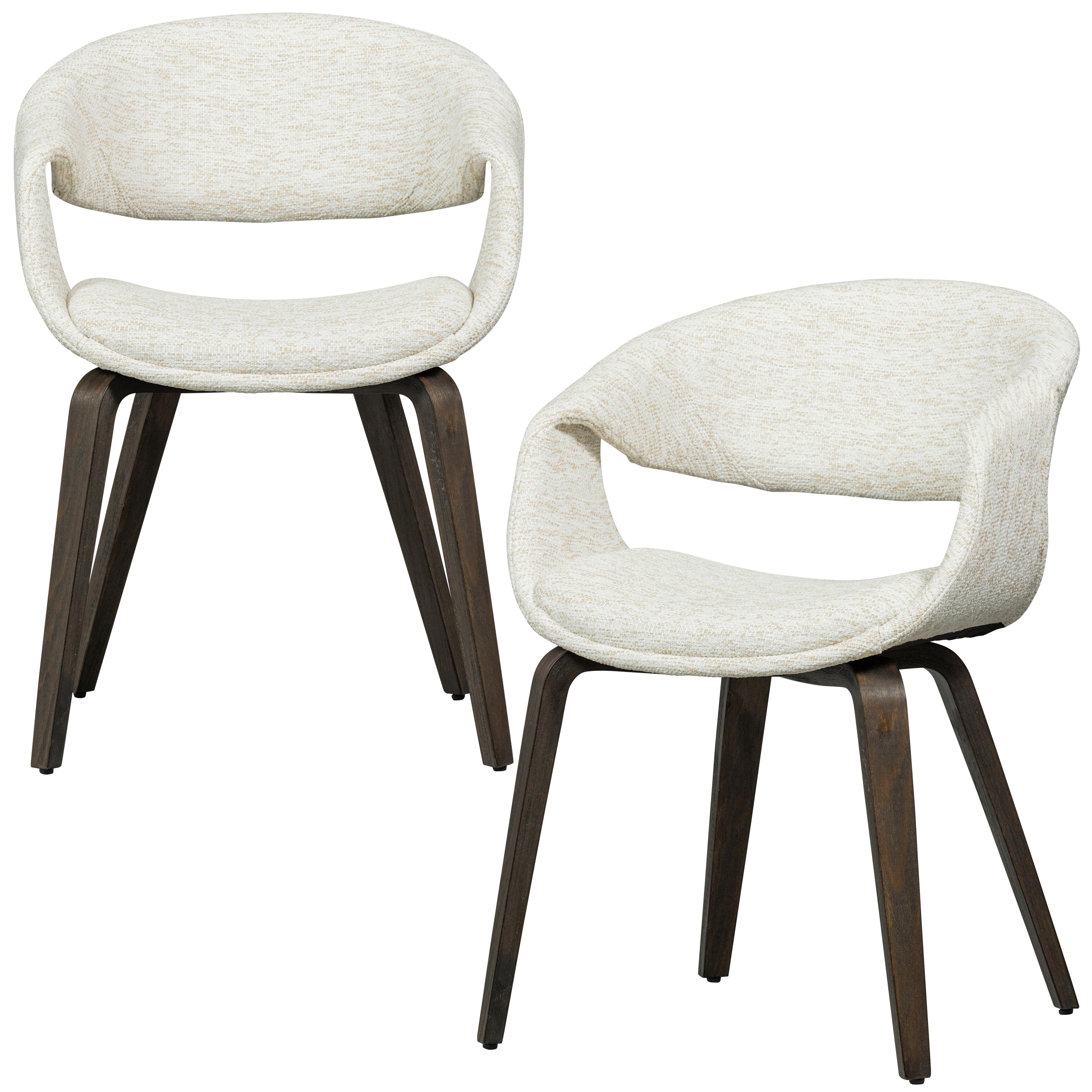 Armlehnstuhl-Set Yossi Naturfarben/Dunkelbraun B:57cm - Dunkelbraun/Naturfarben, MODERN, Holzwerkstoff/Textil (57/78/57cm) - Livetastic
