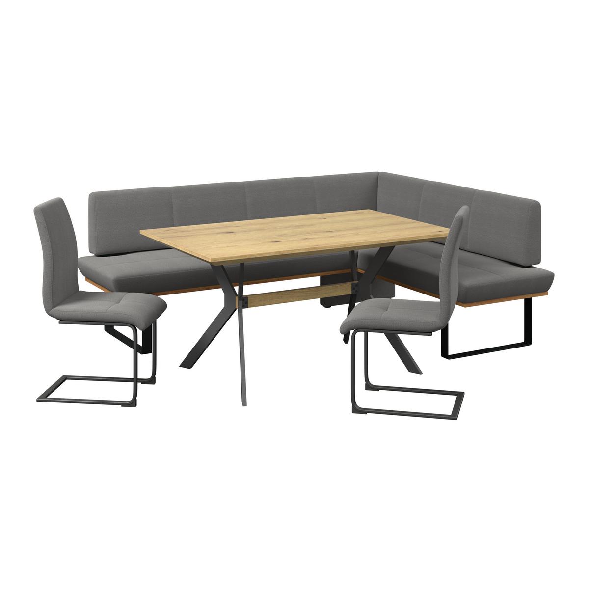 Eckbank Tristan Webstoff anthrazit,S:225x175cm - Anthrazit/Schwarz, MODERN, Holz/Textil (225/175cm) - James Wood