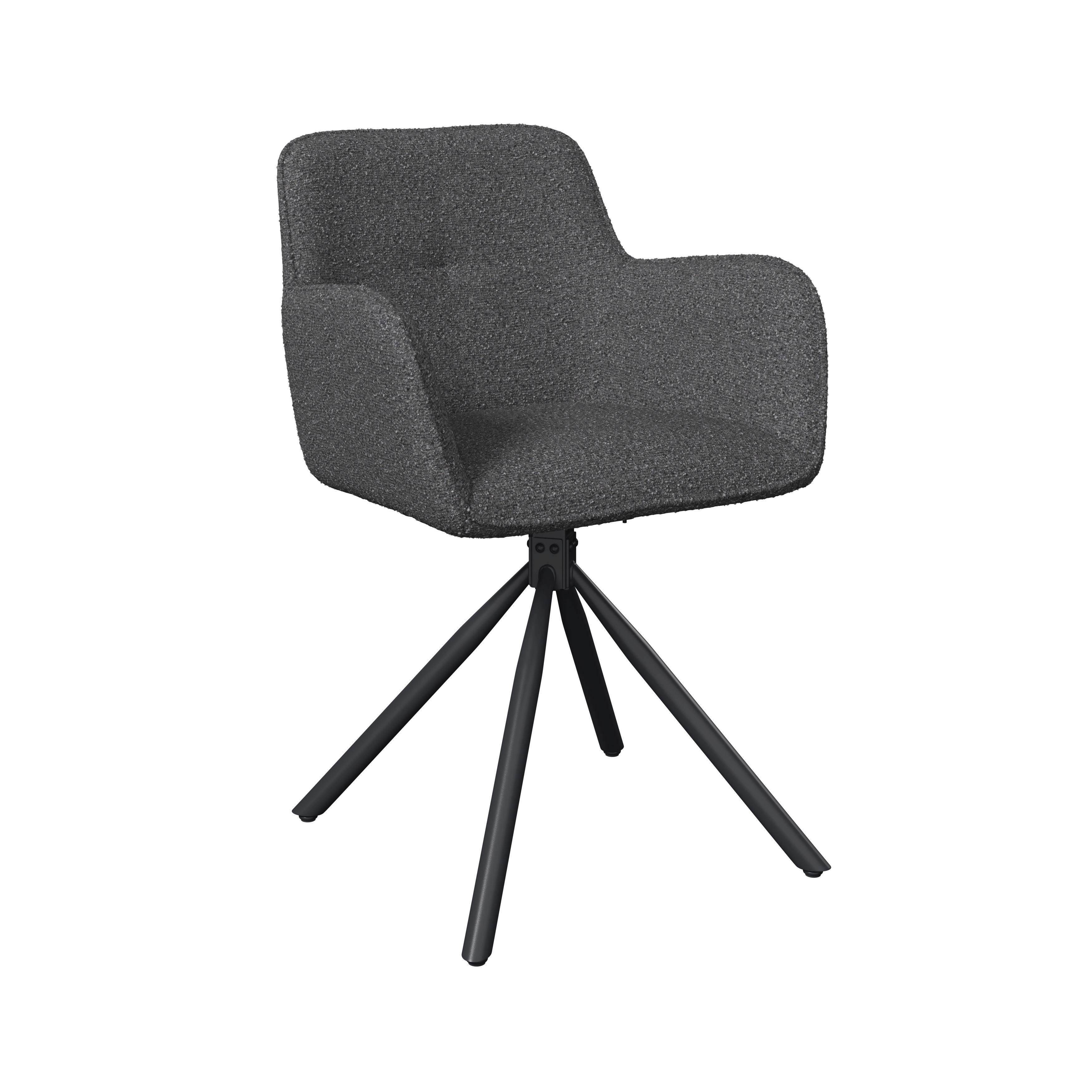 Gartensessel Christian - Dunkelgrau/Schwarz, MODERN, Textil/Metall (74/69/52cm) - Beldano