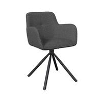 Gartensessel Christian - Dunkelgrau/Schwarz, MODERN, Textil/Metall (74/69/52cm) - Beldano