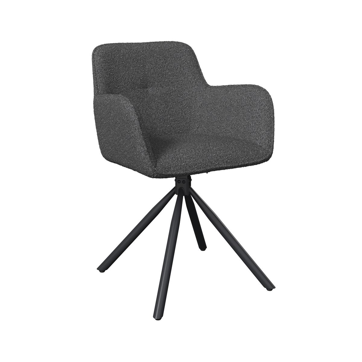 Gartensessel Christian - Dunkelgrau/Schwarz, MODERN, Textil/Metall (74/69/52cm) - Beldano