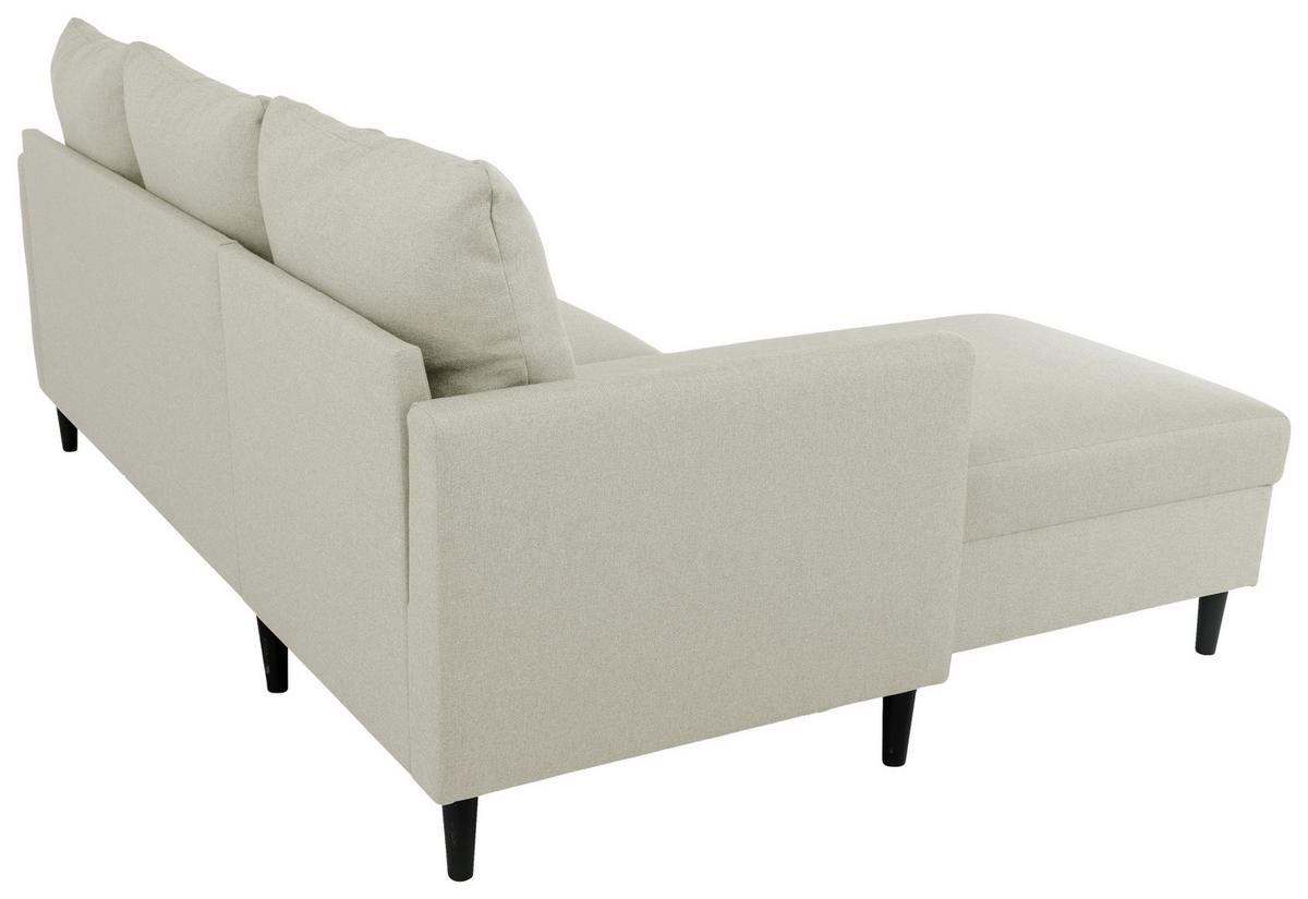 Ecksofa Tweety - Beige/Schwarz, Basics, Textil (192/138cm) - P & B