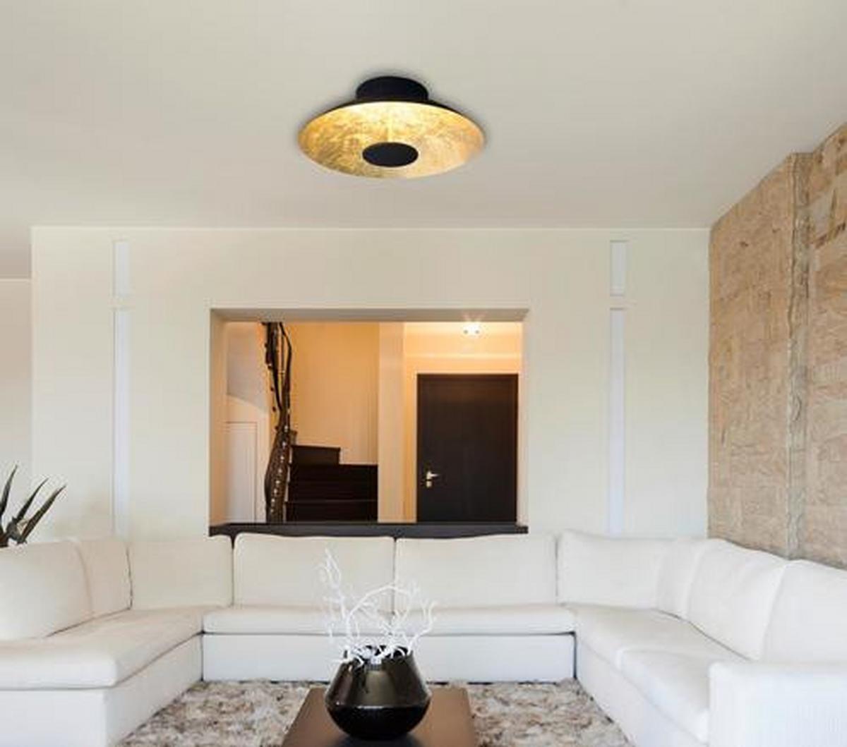 LED-Deckenleuchte Firenze Ø 40 cm - Goldfarben/Schwarz, Design, Metall (40/14,5cm) - Näve