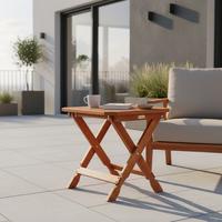 Hocker Klappbar Eukalyptusholz Natur H: 50 cm - Naturfarben, KONVENTIONELL, Holz (50/50/50cm) - Gardenson