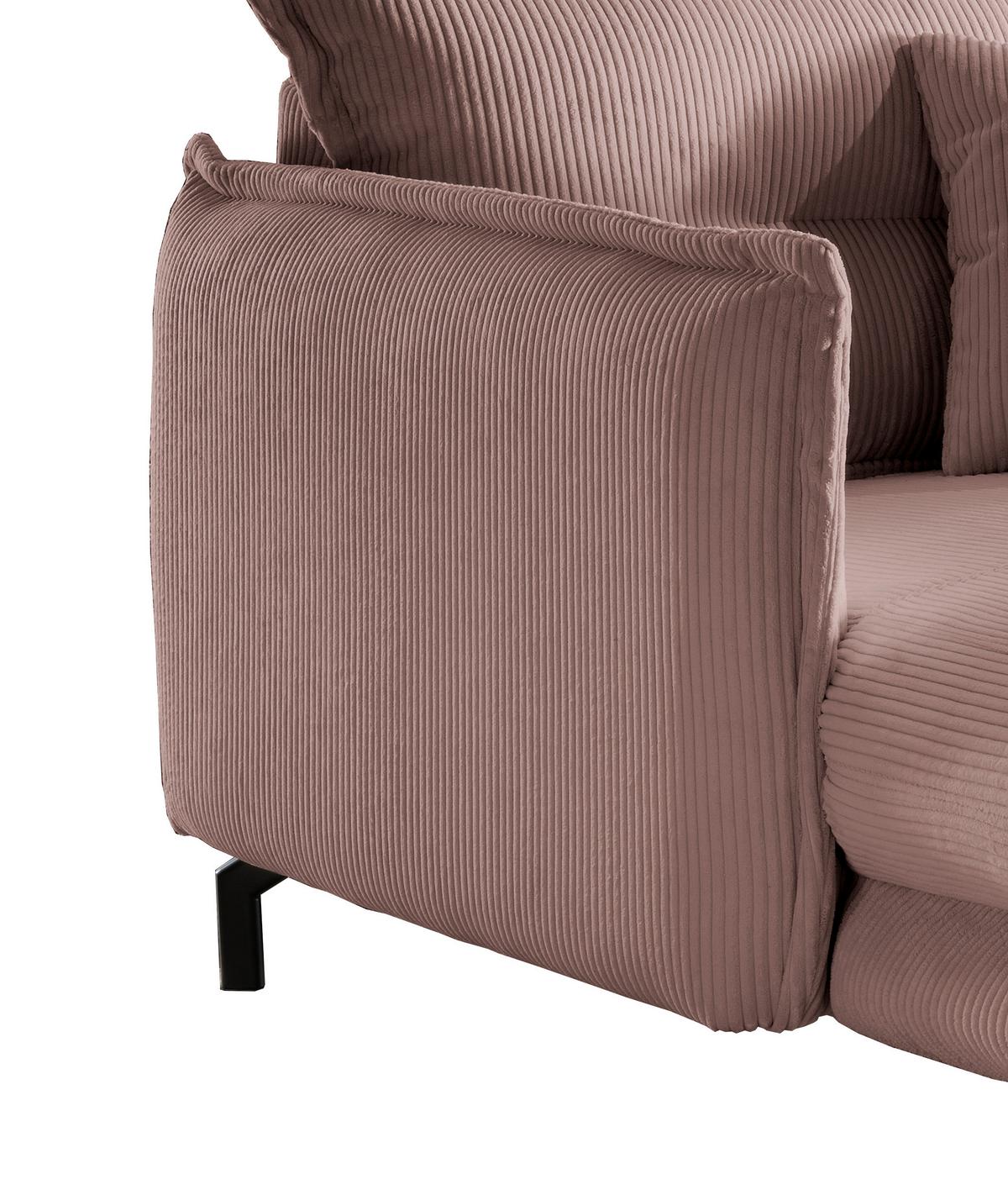 XXL-Sessel Lava Rosa B: 111 cm - Schwarz/Rosa, MODERN, Textil (111/101/167cm) - Livetastic