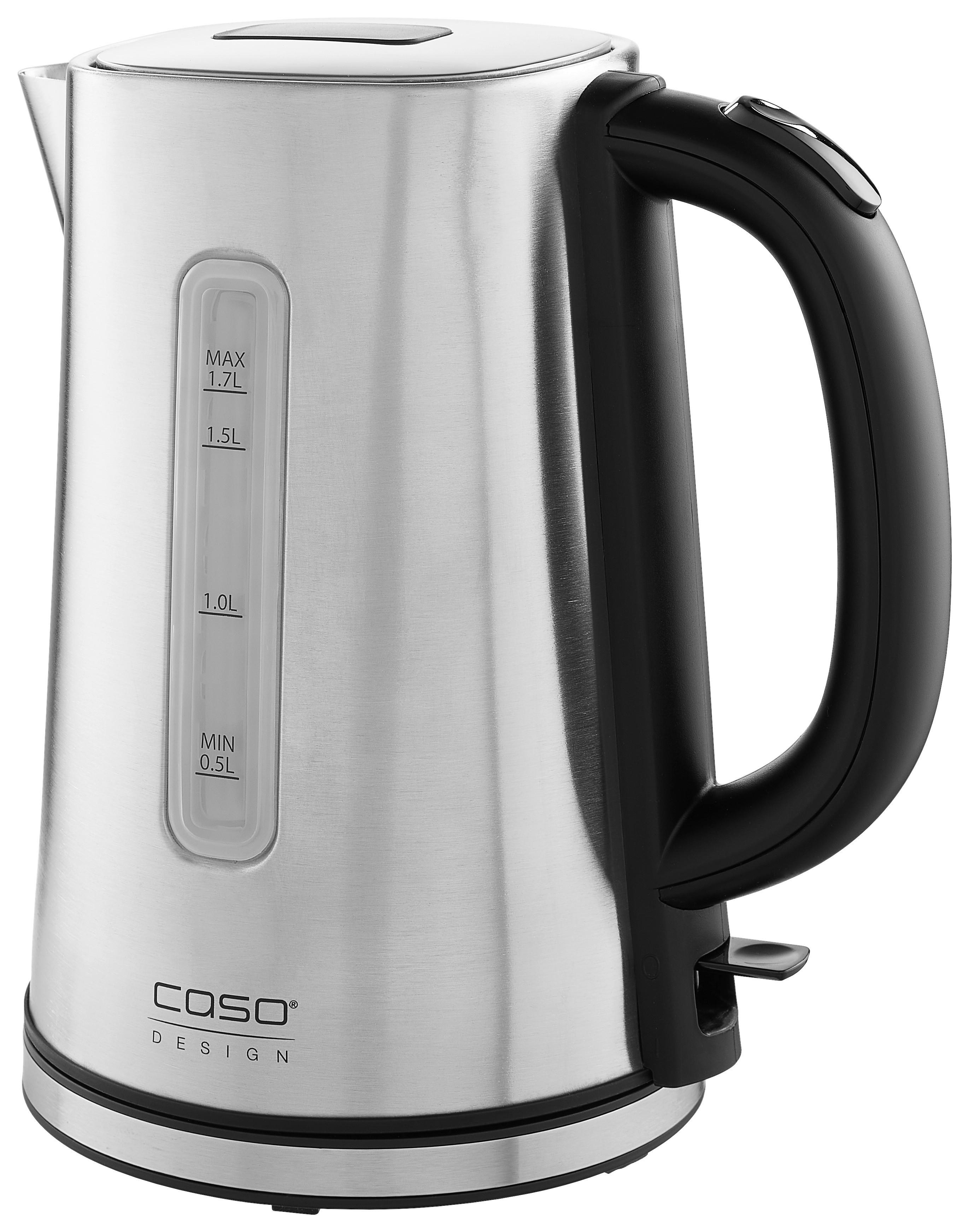 Wasserkocher 1886 - Edelstahlfarben/Schwarz, Basics (15,5/24/22cm) - CASO Design
