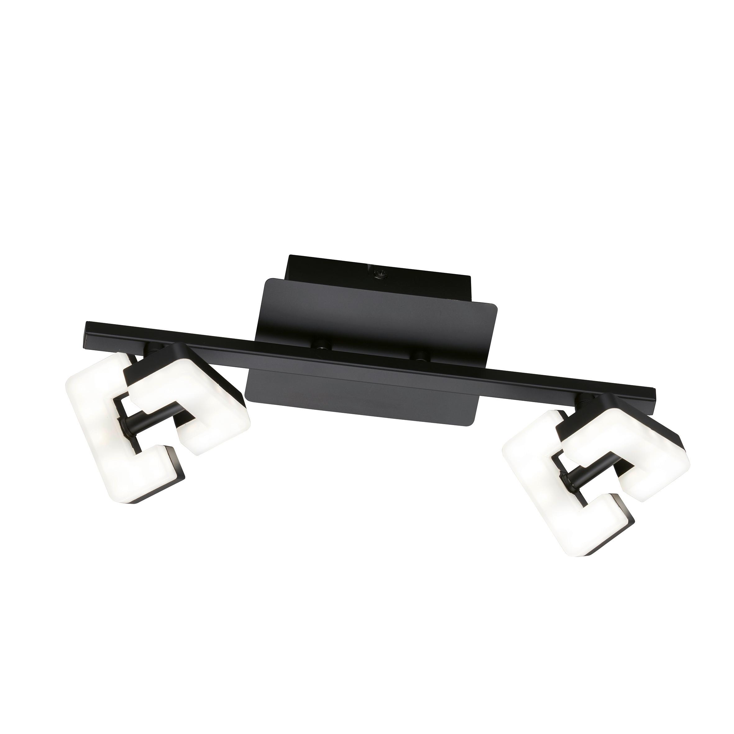 Deckenstrahler 21399 Ray Sandschwarz 2-Flammig - Schwarz, Design, Kunststoff/Metall (34/9,5/13cm) - Fischer & Honsel