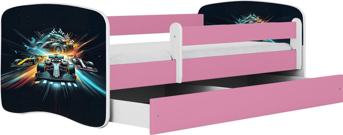 Kinder-/Juniorbett Babydreams Weiß/Pink B: 80cm - Pink/Birkefarben, MODERN, Holz/Holzwerkstoff (80/160cm) - MID.YOU
