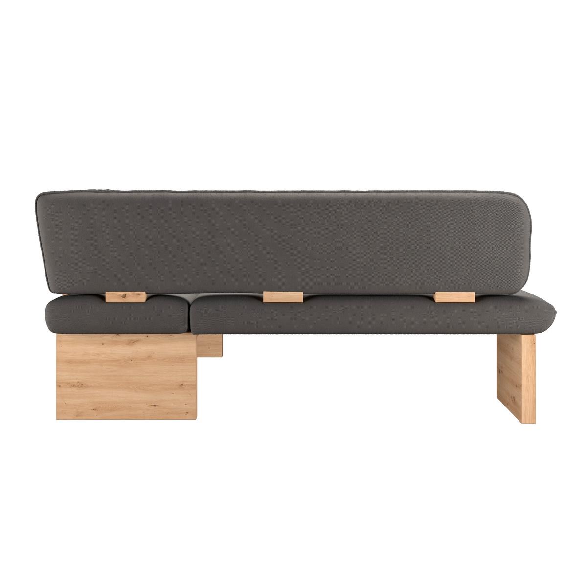 Eckbank Beluna Ii Webstoff Anthrazit, B: 170cm - Eichefarben/Anthrazit, KONVENTIONELL, Holz/Textil (232/170cm) - James Wood