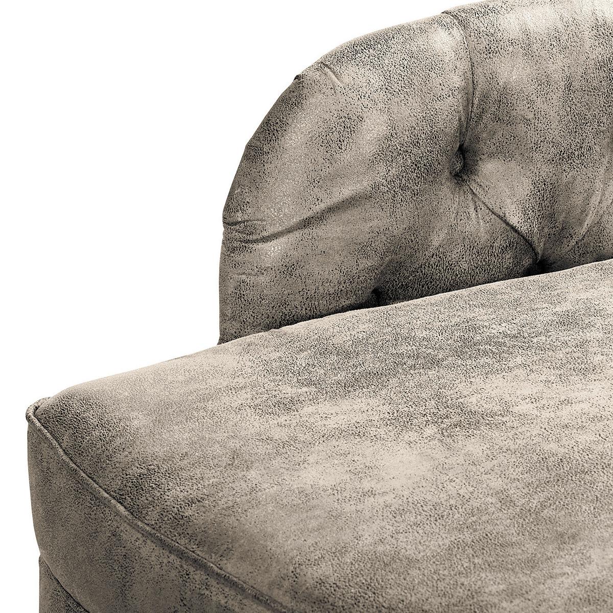 Récamiere Pako Hellgrau B: 185cm - Hellgrau/Braun, Design, Textil (185/93/75cm) - Livetastic