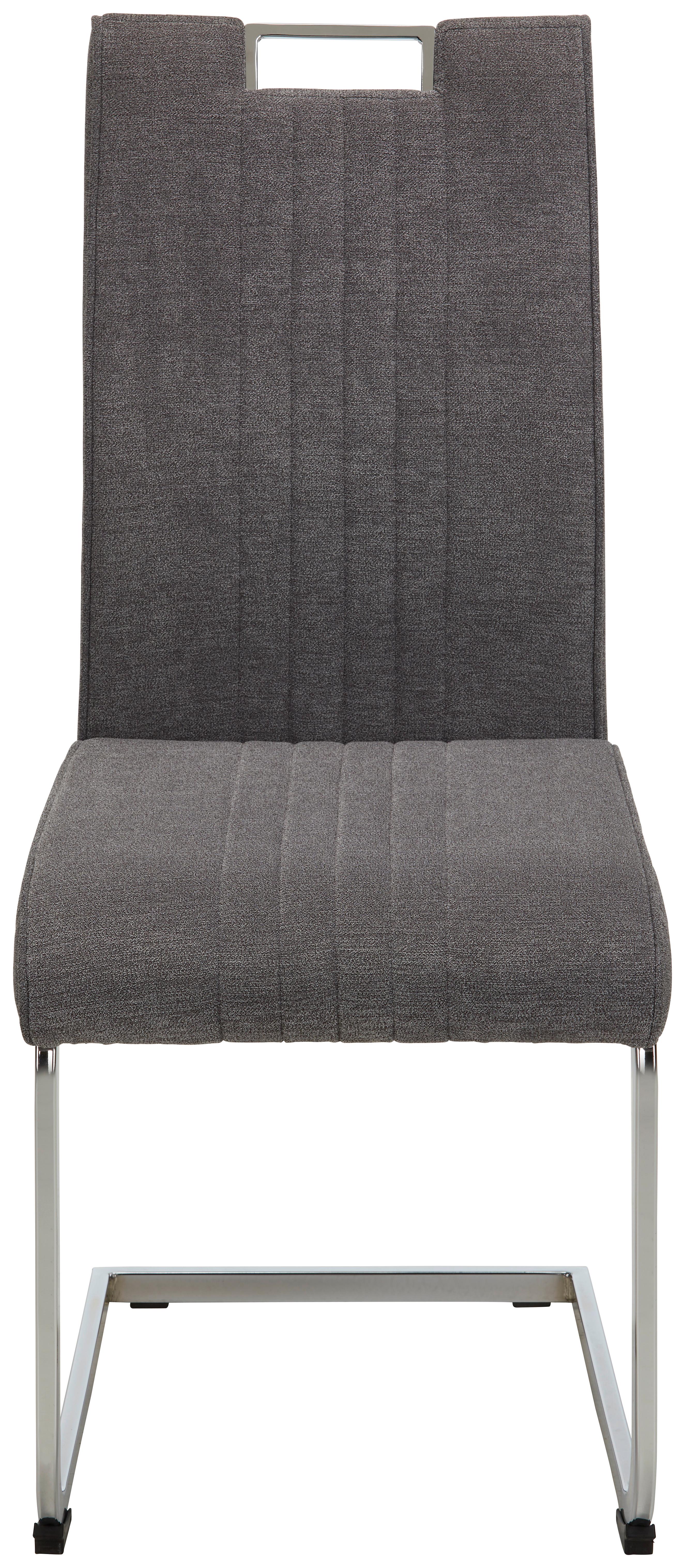 Židle KATJA šedá - šedá/barvy chromu, Moderní, kov/textil (42/98/56cm) - Mömax