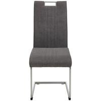 Židle KATJA šedá - šedá/barvy chromu, Moderní, kov/textil (42/98/56cm) - Mömax