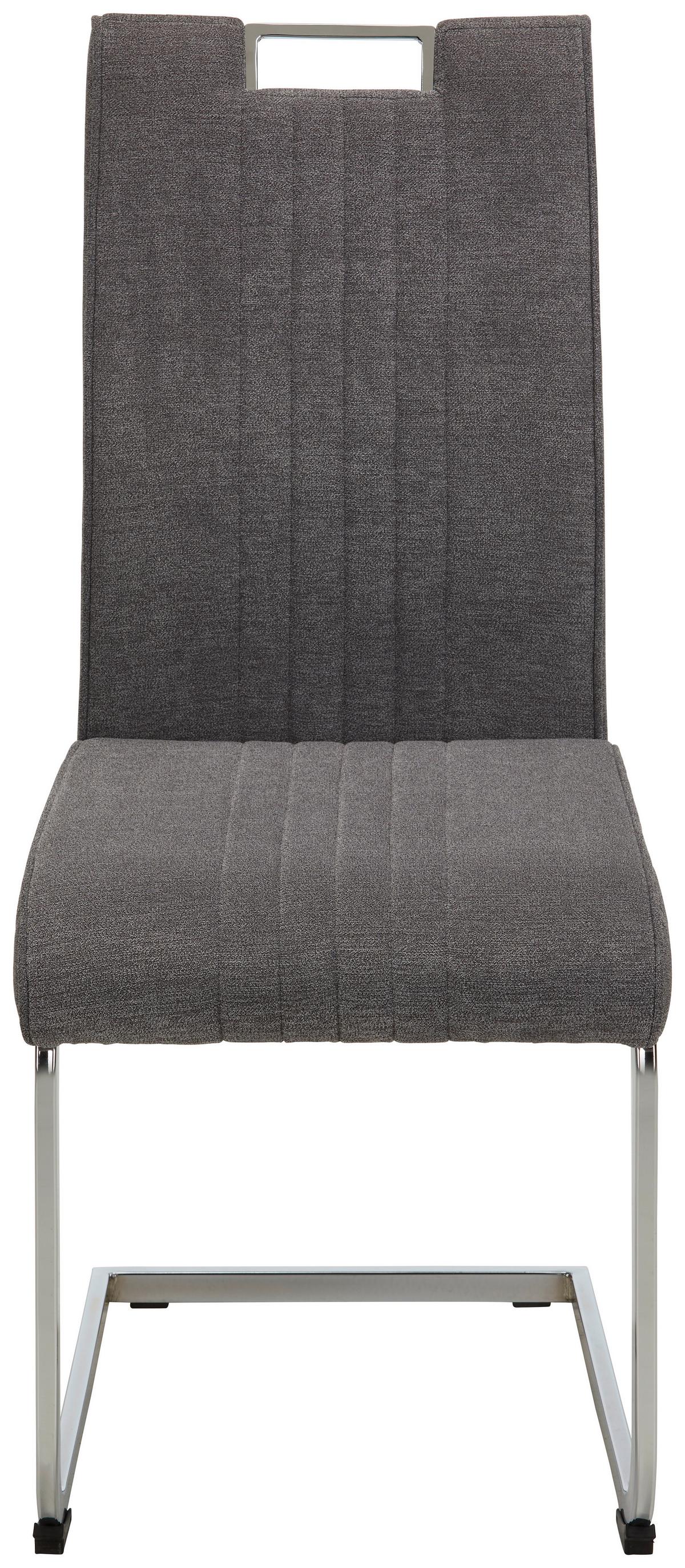 Židle KATJA šedá - šedá/barvy chromu, Moderní, kov/textil (42/98/56cm) - Mömax