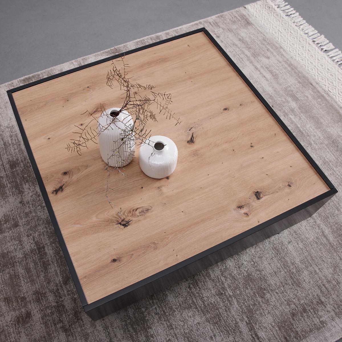 Konferenční stolek FOSCO - šedá/černá, Moderní, kov (80/80/38cm) - Bessagi Home