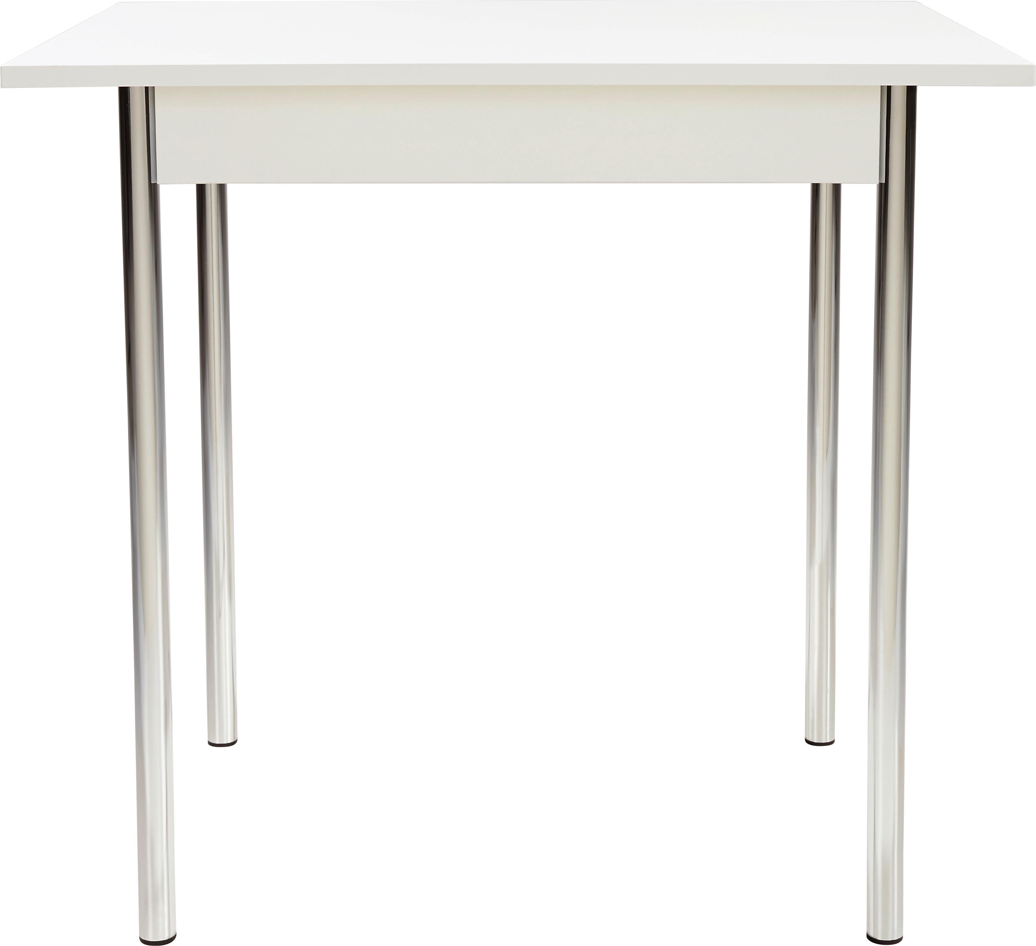 Esstisch Köln 75cm Weiß - Chromfarben/Weiß, MODERN, Holzwerkstoff/Metall (75/72/55cm)