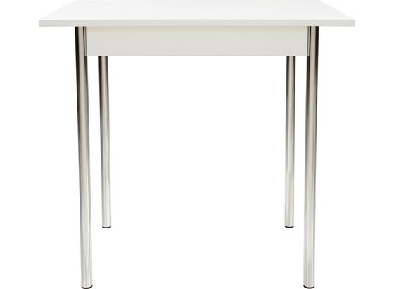 Esstisch Köln 75cm Weiß - Chromfarben/Weiß, MODERN, Holzwerkstoff/Metall (75/72/55cm)