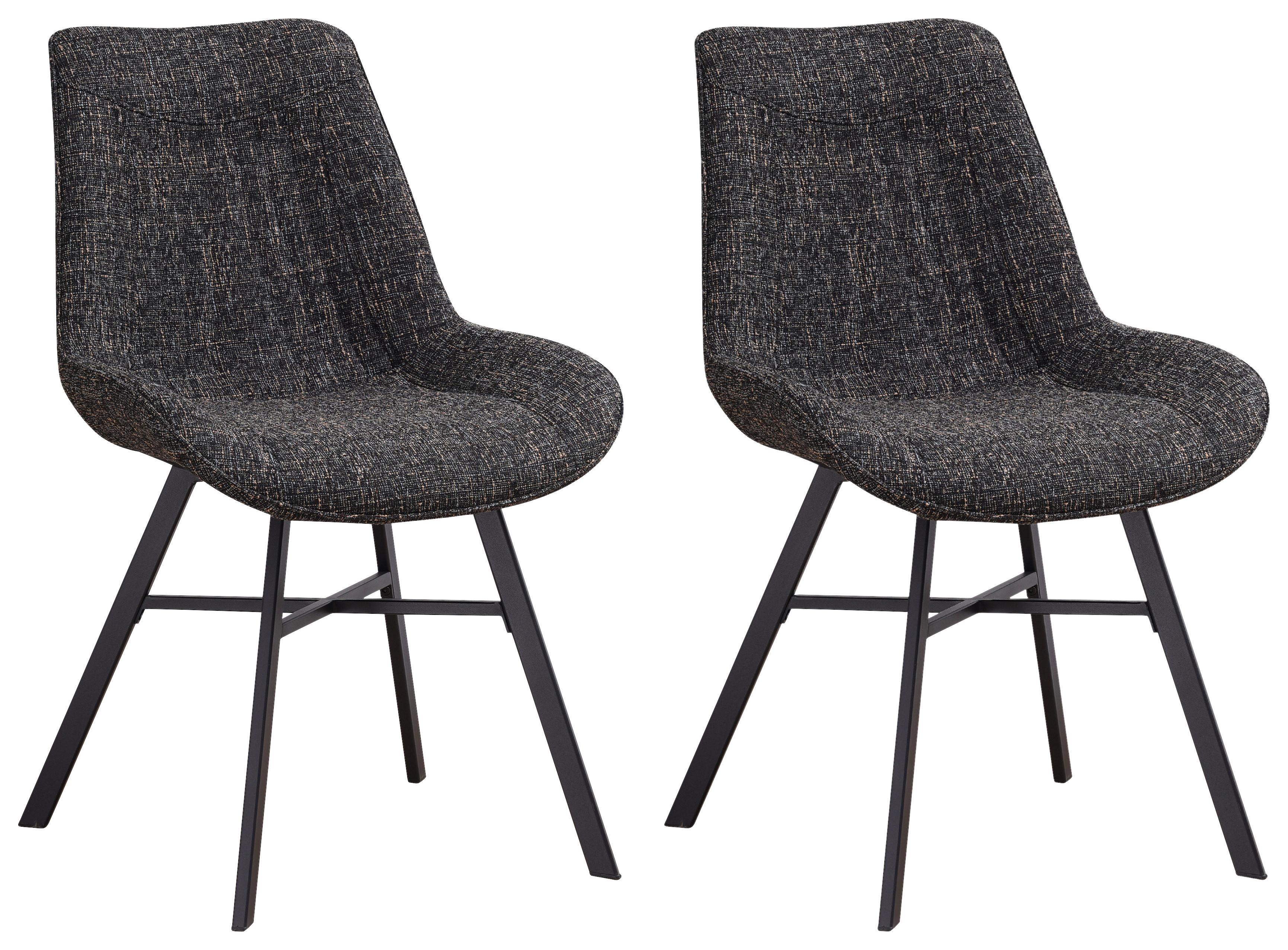 Stuhl-Set Samuel - Schwarz, Design, Textil (53/87/63cm) - MID.YOU