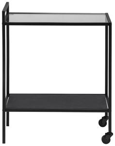 Reduziertes Design mit Stil Servierwagen mit pulverbeschichtetem Stahlrahmen in Schwarz