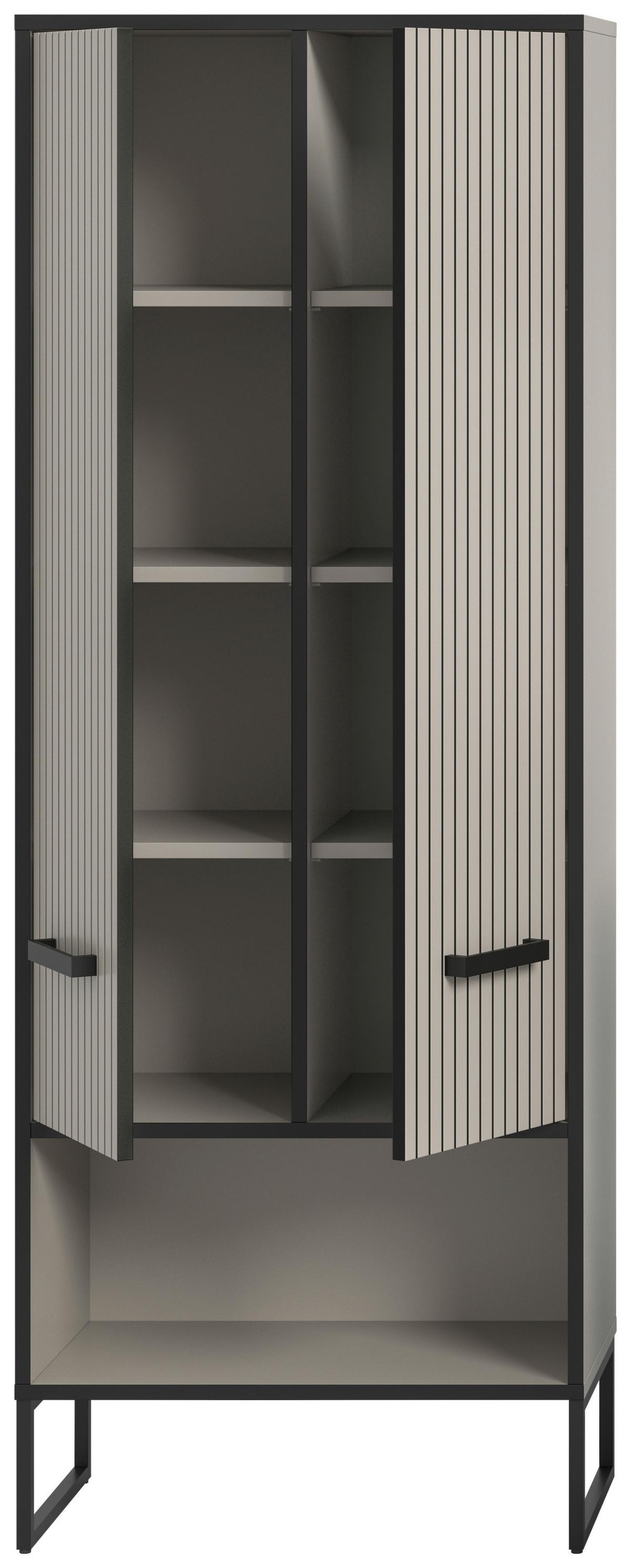 Hochschrank Bagno Kaschmir B: 59 Cm - Kaschmir/Schwarz, MODERN, Holzwerkstoff (59/159/32cm) - MID.YOU