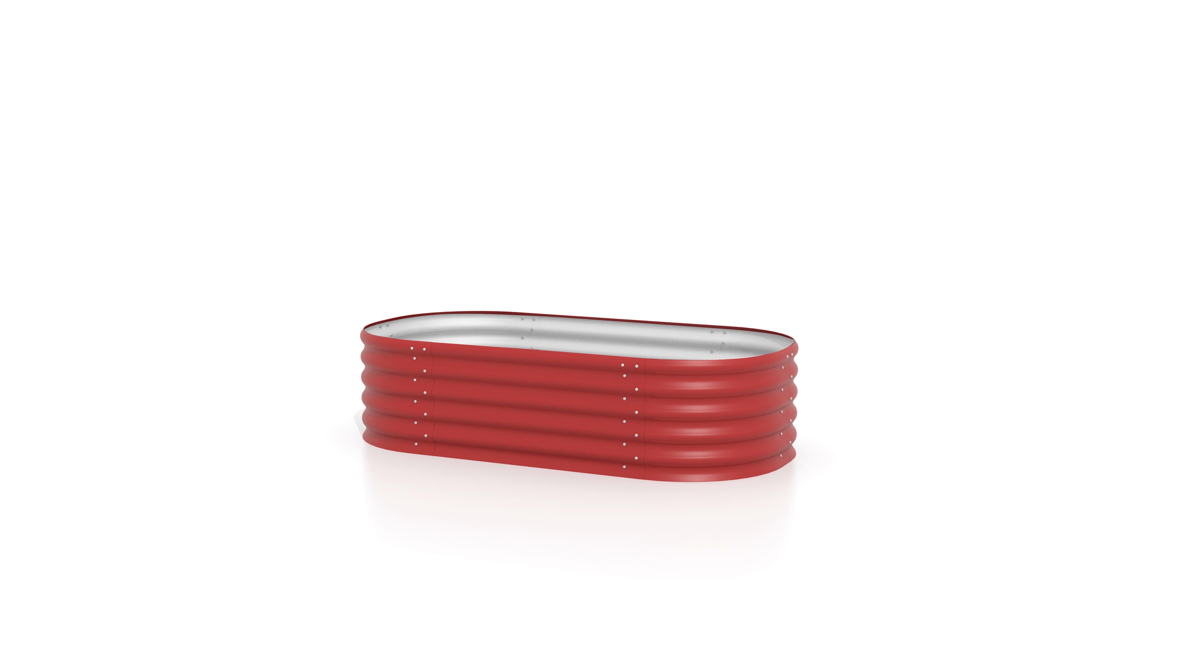 Hochbeet Stahl Vita 401 Oval 82,1x40,1x162,1 Cm, Rot - Rot, Basics, Metall (82,1/40,1/162,1cm)