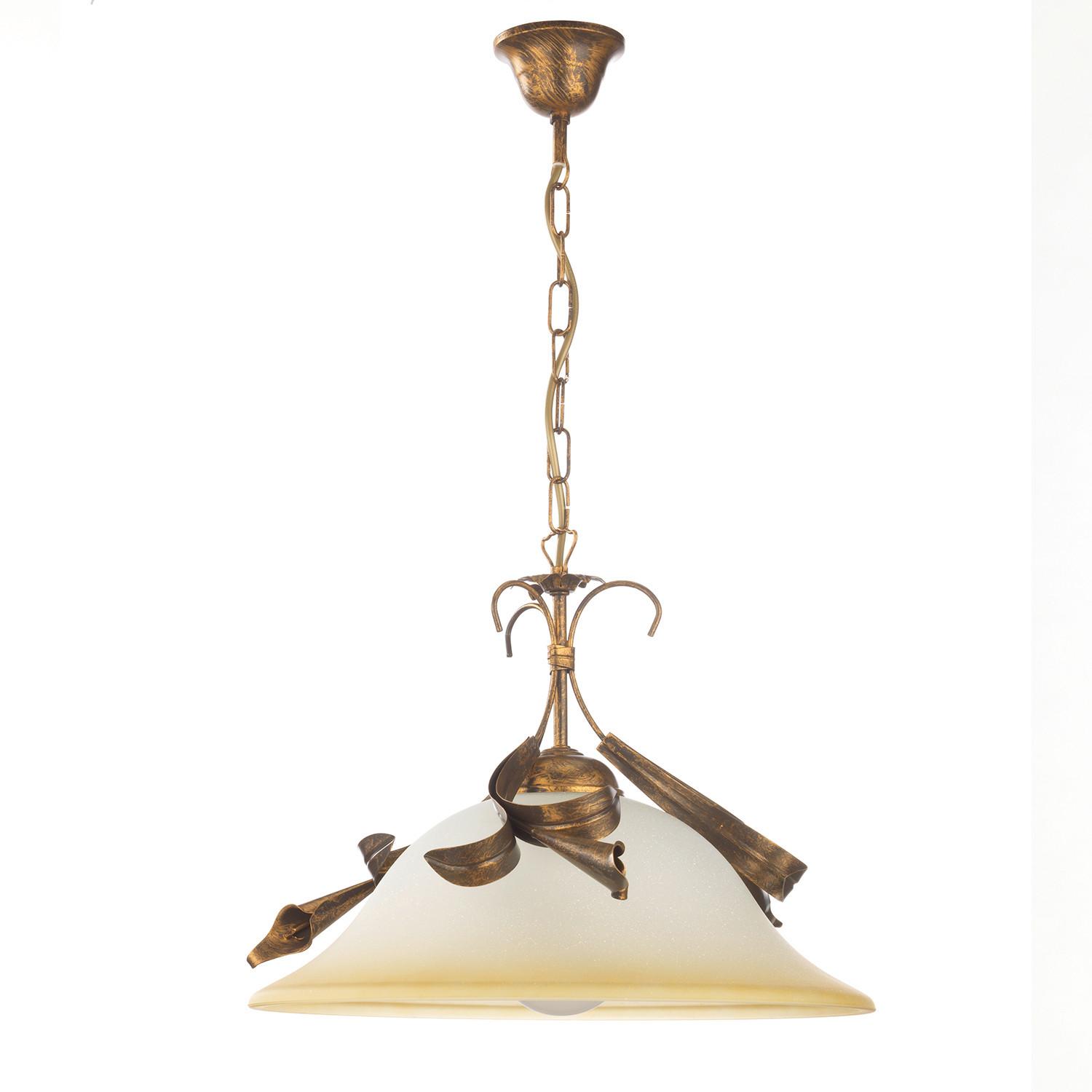 Hängeleuchte Perlmutt Bronzefarben L: 40 cm - Perlmutt/Bronzefarben, KONVENTIONELL, Glas/Metall (40/40/90cm)