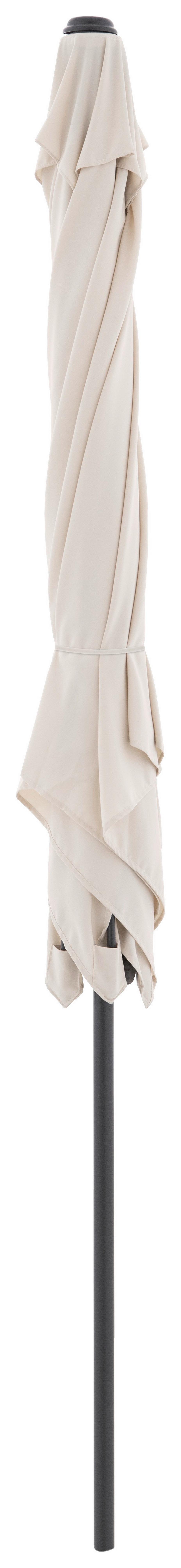 Sonnenschirm Doppler LxBxH: 208x208x248 cm Naturfarben - Anthrazit/Naturfarben, Basics, Textil/Metall (208/208/248cm) - Doppler