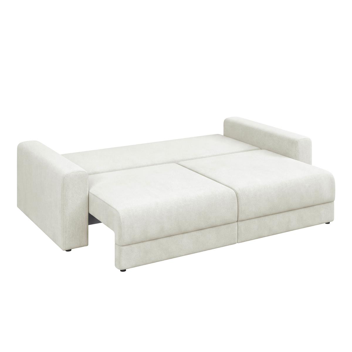 Megasofa Mega Chenille creme, B: 255cm - Creme/Schwarz, Trend, Textil (255/94/126cm) - Luca Bessoni