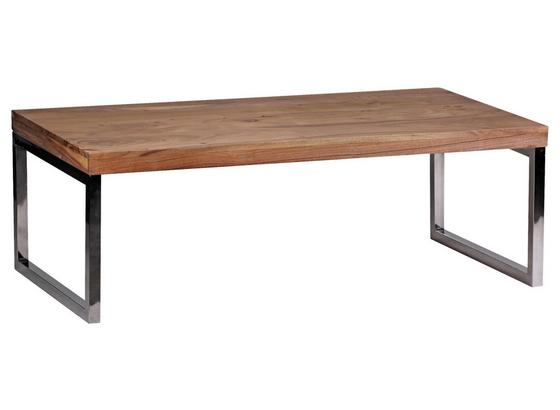 Couchtisch Holz Massiv Guna, Akaziefarben B:60cm - Chromfarben/Akaziefarben, Design, Holz/Metall (120/60/40cm) - Livetastic Couchtisch Holz Massiv Guna, Akaziefarben B:60cm - Chromfarben/Akaziefarben, Design, Holz/Metall (120/60/40cm) - Livetastic