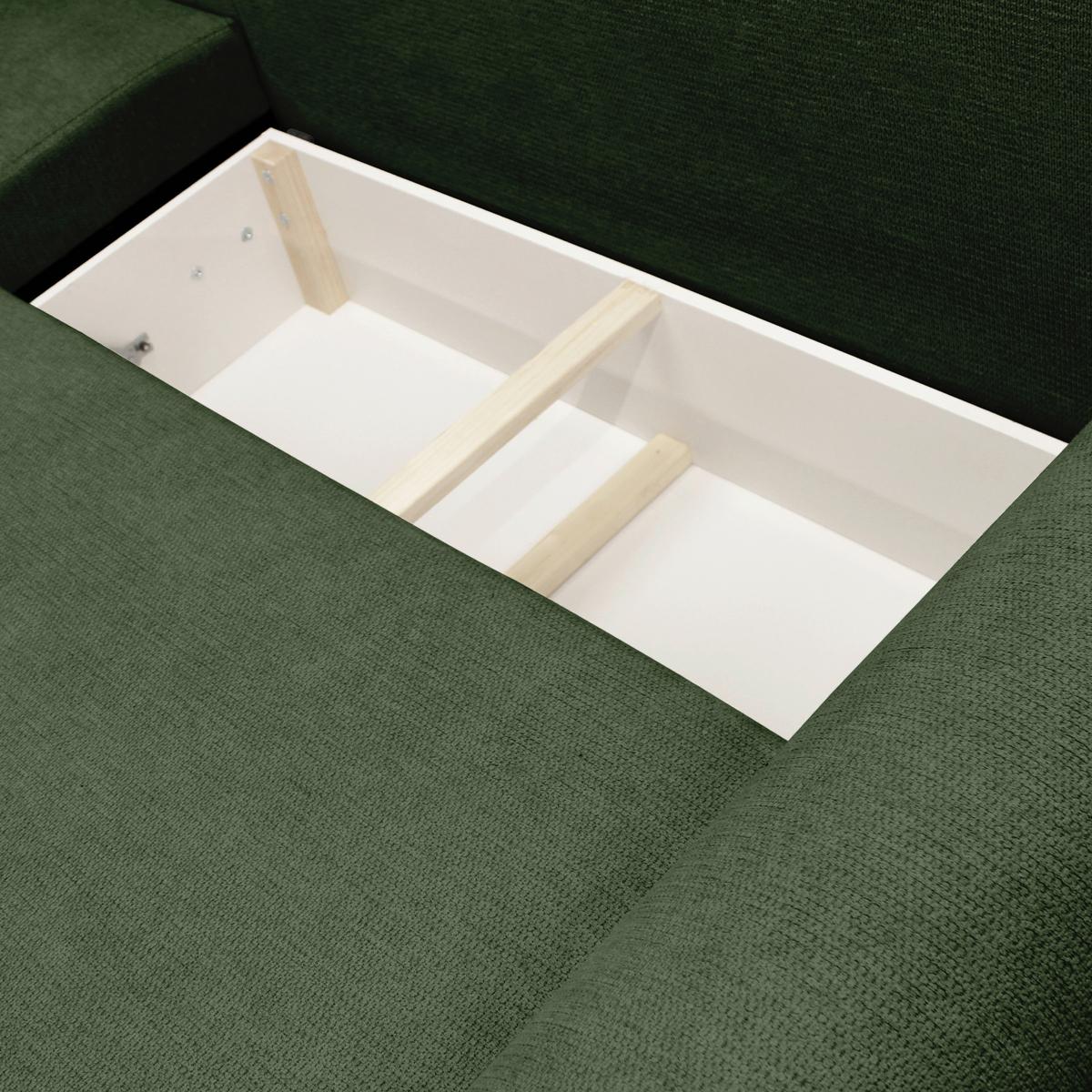 Ecksofa Velo Grün S: 160x250 cm - Schwarz/Grün, Design, Textil (160/250cm) - MID.YOU