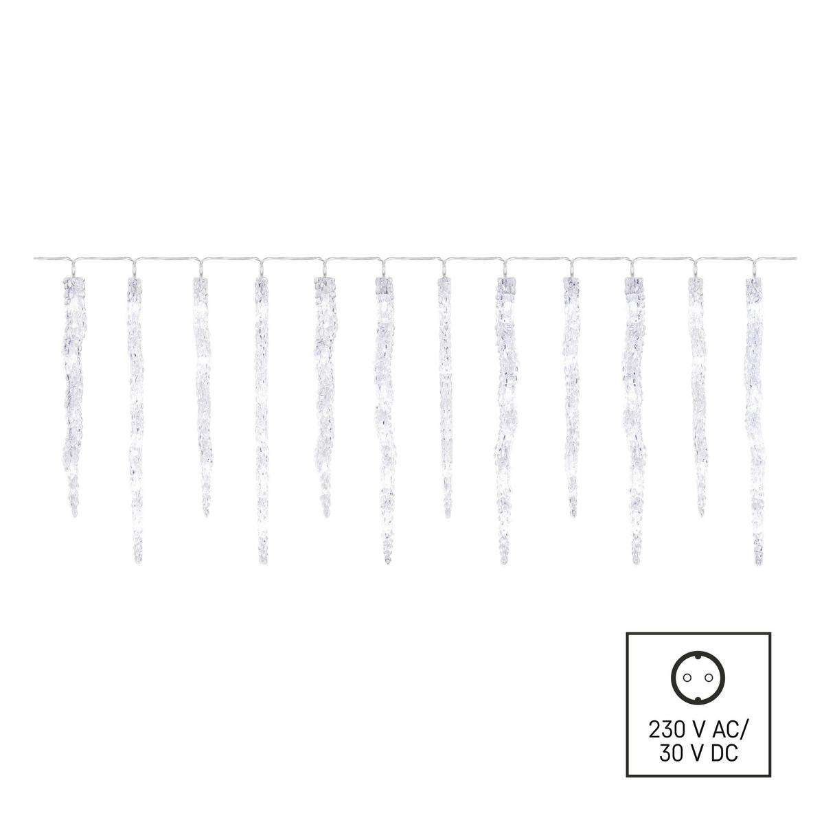 DEKORAČNÉ LED SVIETIDLO ICICLE 60LED - priehľadné, Design, kov/plast