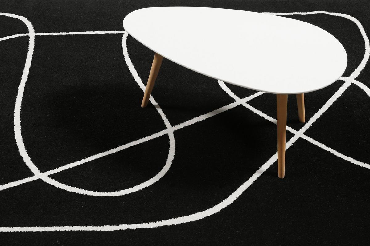 Webteppich Artist Schwarz/Weiß 200x290 cm - Schwarz, Design, Textil (200/290cm) - Esprit