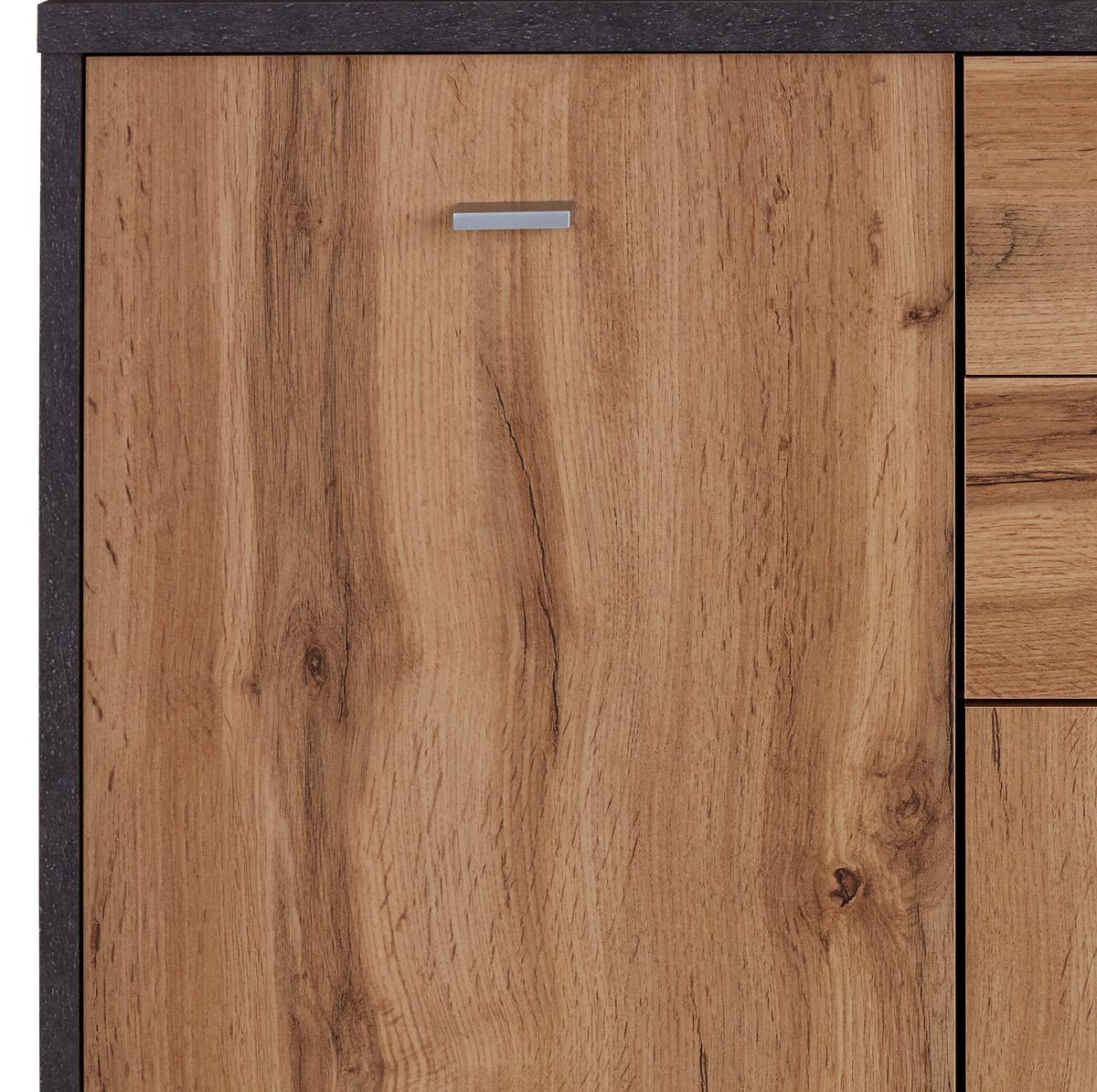 Kommode B 74cm 4-You, Beton Optik/Wotan Eiche Dekor - Eichefarben, MODERN, Holzwerkstoff (74/85,4/34,6cm)