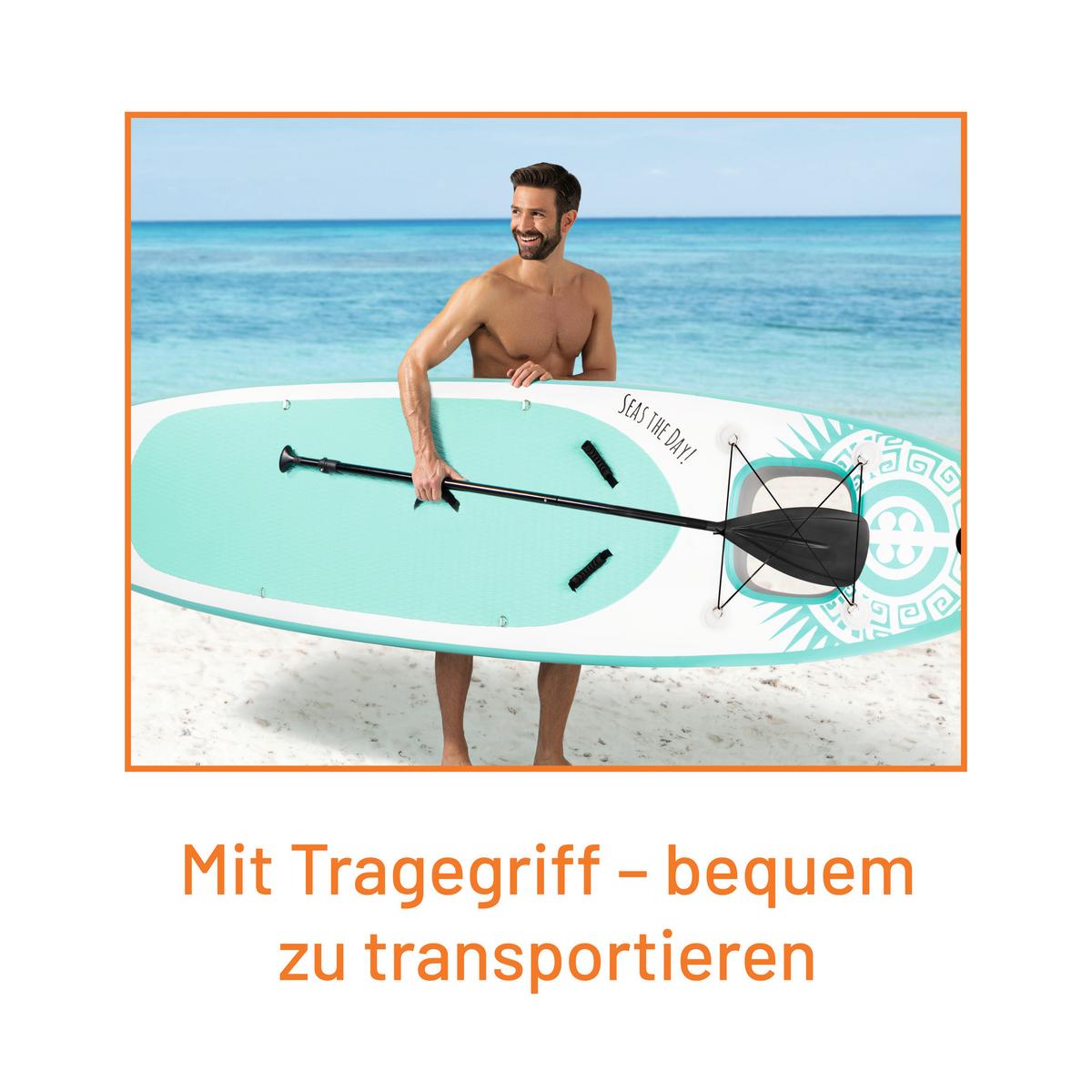 Stand-Up Paddle Aufblasbar Orange/Türkis/Weiß - Türkis/Orange, Basics, Kunststoff (385/81/15cm)