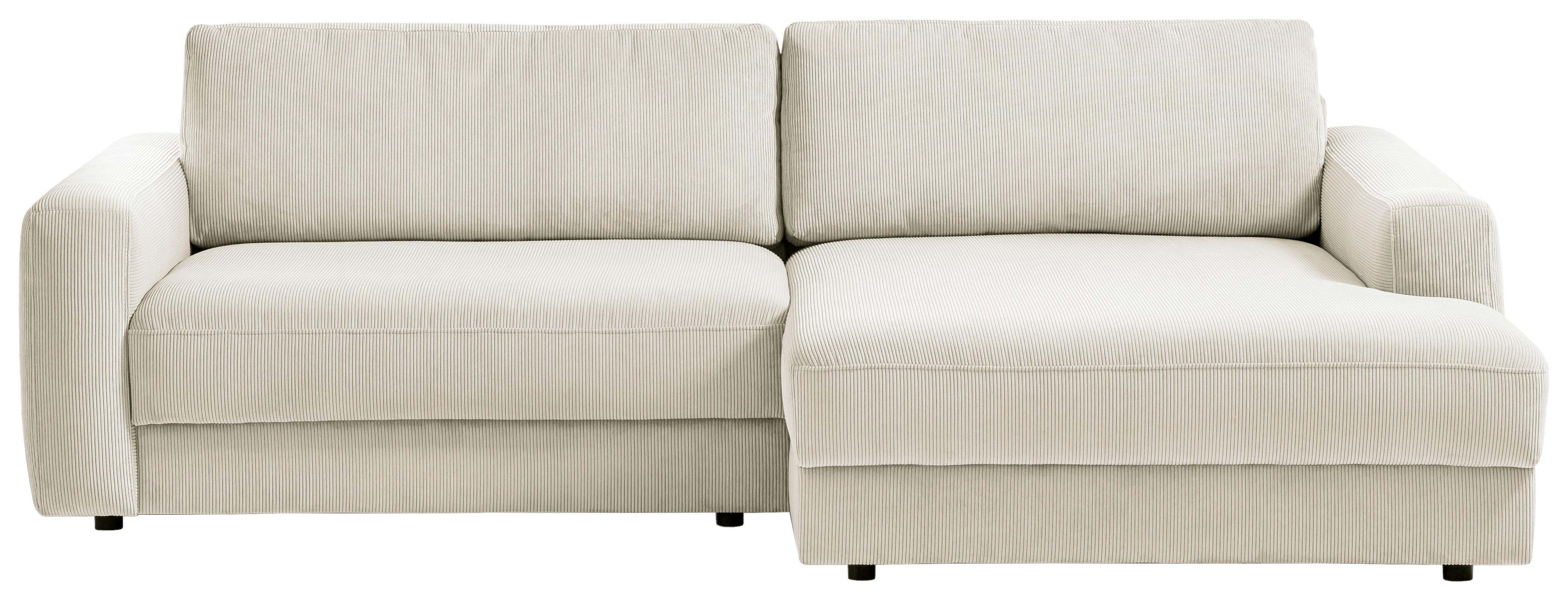 Ecksofa Bourbon - Creme/Schwarz, MODERN, Textil (250/176cm) - Trendmanufaktur