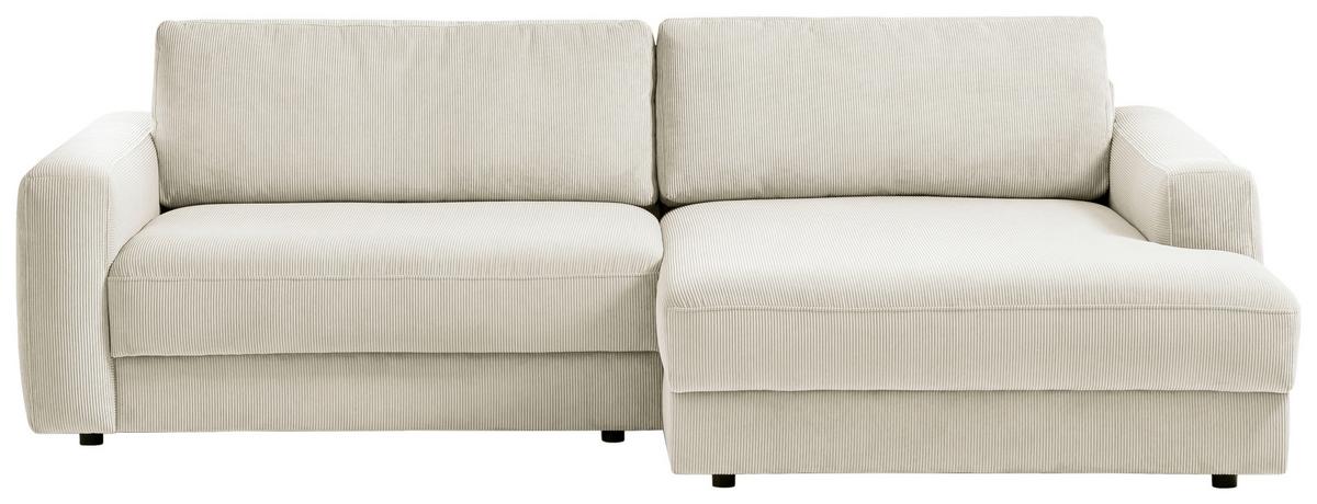 Ecksofa Bourbon - Creme/Schwarz, MODERN, Textil (250/176cm) - Trendmanufaktur