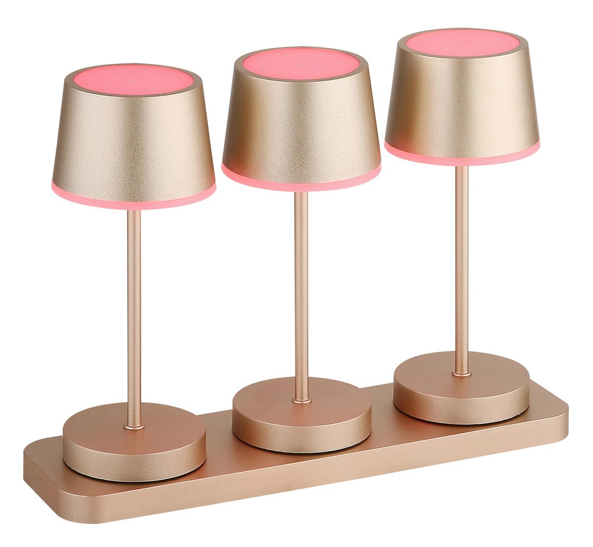 Tischleuchte, Opal/Champagner Kunststoff, 230V - Champagner/Opal, Design, Kunststoff/Metall (8,3/20cm) - Globo