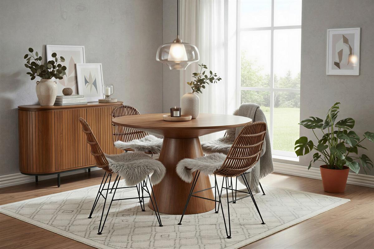 Sideboard Mangoholz/Schwarz B: 115cm - Schwarz/Naturfarben, Design, Holz/Metall (115/81/43cm) - MID.YOU