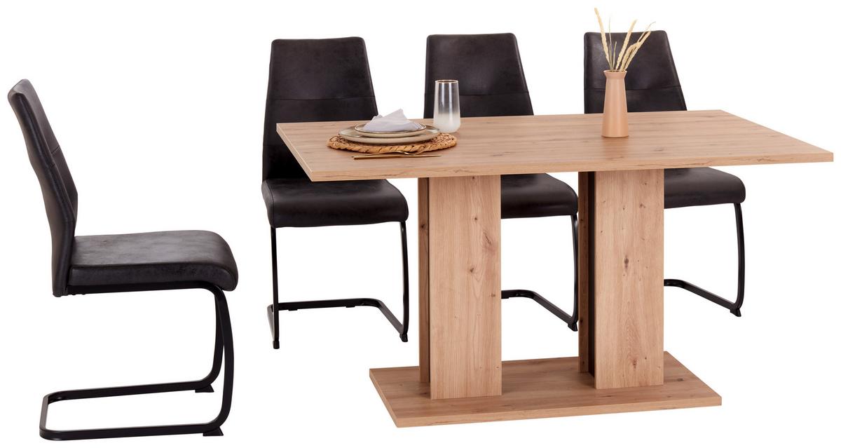 JEDÁLENSKÝ STÔL ARON 138 - čierna/dub artisan, Konventionell, kompozitné drevo (138/74/90cm)