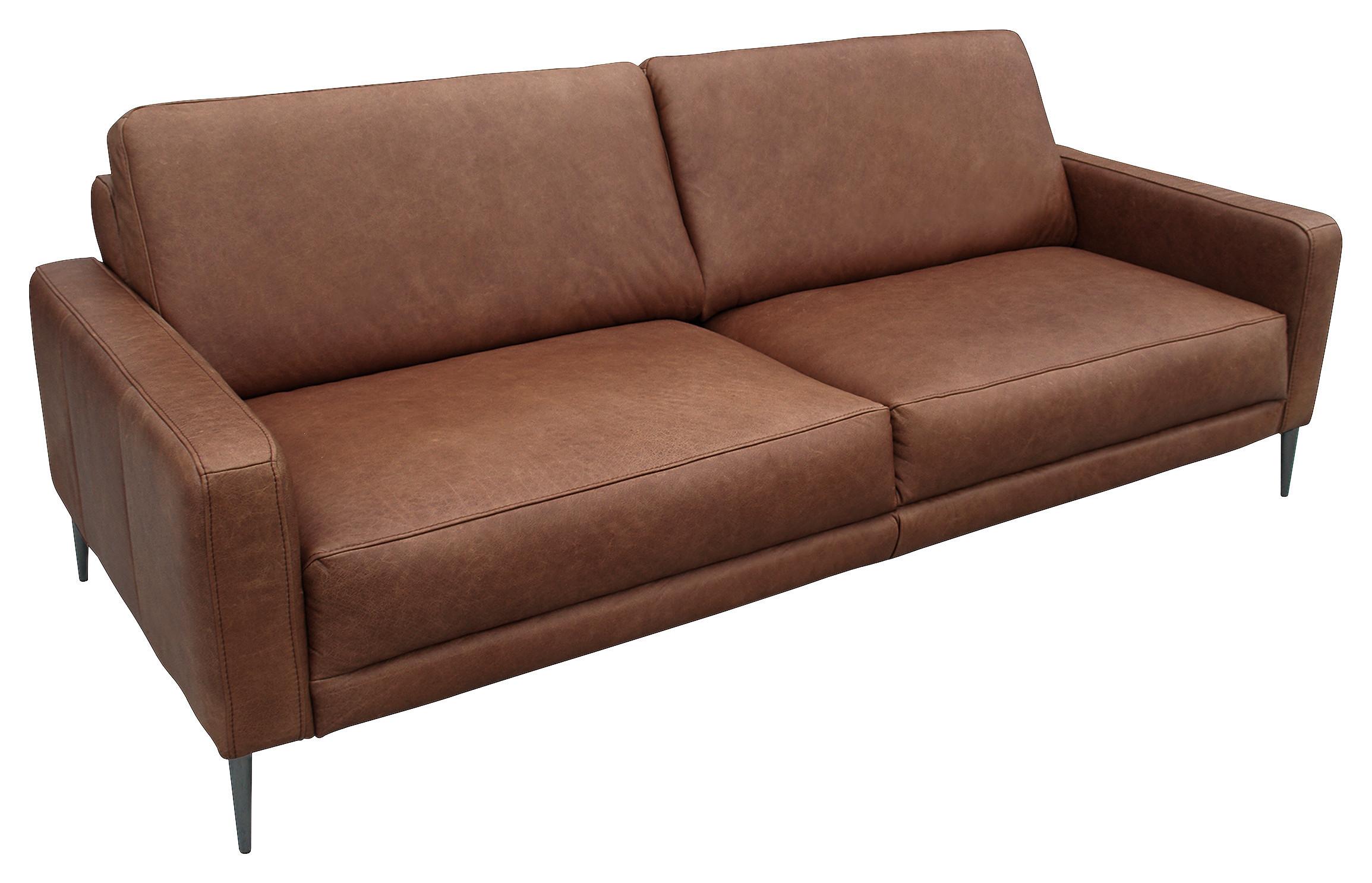 3-Sitzer-Sofa Spring, Dunkelbraun B: 187 cm - Dunkelbraun/Schwarzchrom, Design, Leder (187/85/92cm) - Livetastic