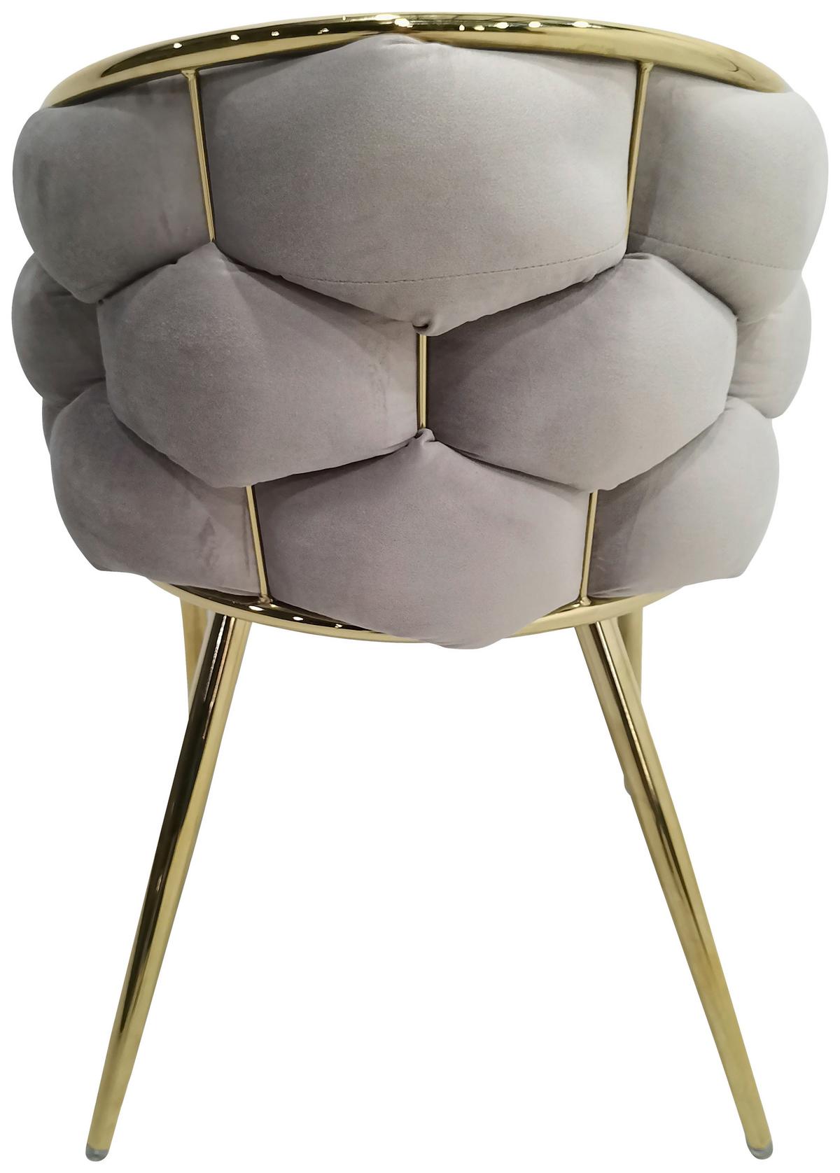 Sada stoličiek s podrúčkami 2ks/sada - sivohnedá/zlatá, Modern, kov/textil (65/79/61cm) - MID.YOU