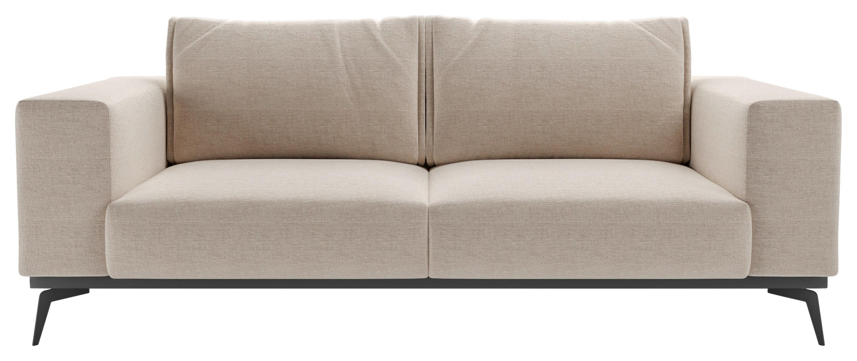 Dvoumístná pohovka ISOLDE, béžová - černá/krémová, Design, kov/dřevo (250/87/95cm) - MID.YOU