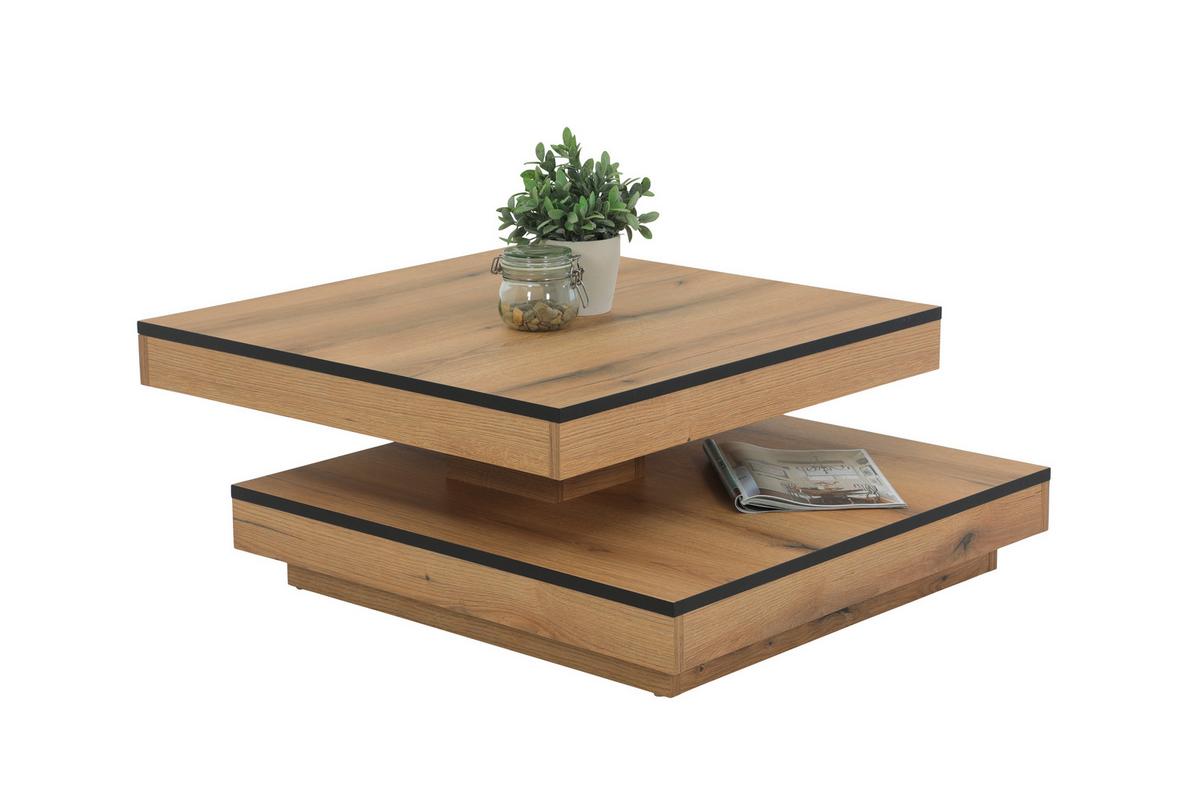 Couchtisch Ben Eiche Dekor L: 78 cm - Eichefarben, Design, Holzwerkstoff (78/78/34cm) - Livetastic