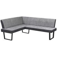 Eckbank Pag - Hellgrau/Schwarz, KONVENTIONELL, Textil/Metall (160/200cm) - MID.YOU